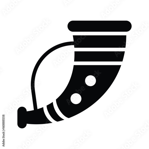 Sleek glyph icon of decorated war horn