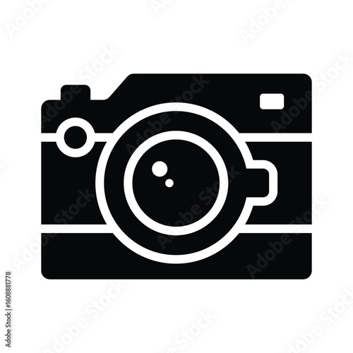Handy glyph style icon of archaeological field camera