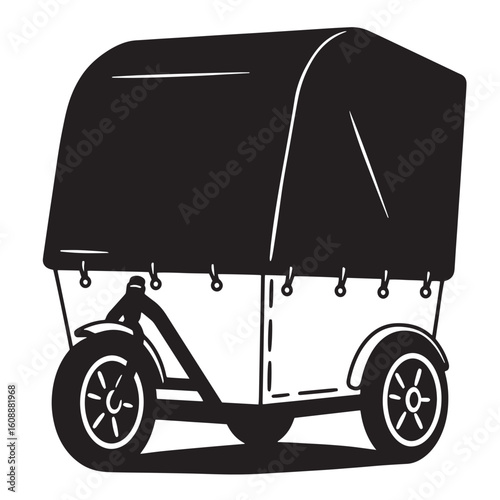 black cargo bike sketch clip art preview