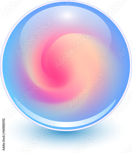 Glass ball with abstract sp...