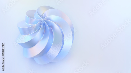 Abstract iridescent background, interesting 3D spiral shape as minimal wallpa...