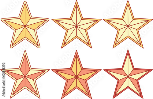 Colorful Christmas Star Set for Festive Creative Projects. Bright and Cheerful Colorful Christmas Star Set for Decoration. Artistic Colorful Christmas Star Set in Elegant Holiday Style. Stunning Color