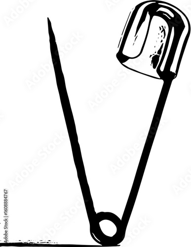 vector illustration of a sharp safety pin