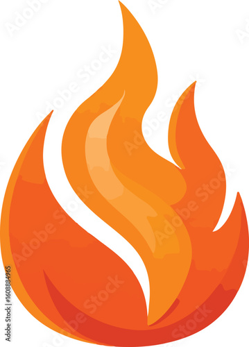 Tanzende Flamme, Stylized flame design in vibrant colors with a modern look, Stylized fire logo vector design with vibrant orange and yellow hues featuring smooth curves	