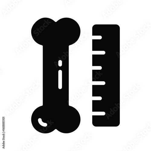 Modern glyph icon of bone measurement calipers