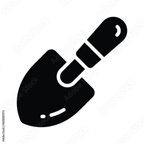 Trendy glyph style icon of basic digging spade