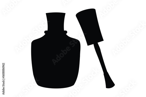 Nail polish bottle silhouette vector, Nail polish icon