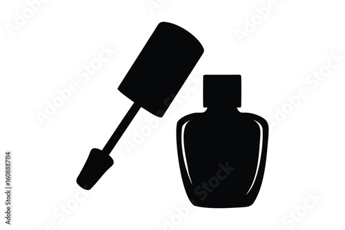 Nail polish bottle silhouette vector, Nail polish icon