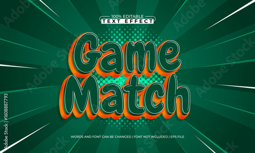 game match editable text effect with a game and kids text style