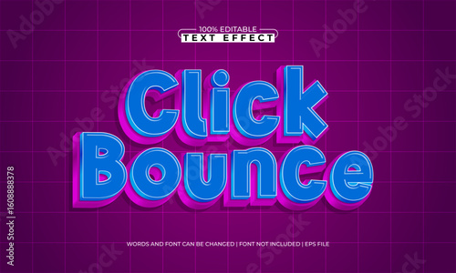 click bounce editable text effect with a game and kids text style