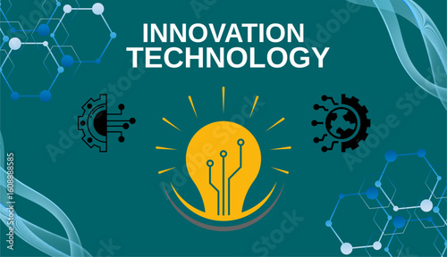 High Resolution Innovation Technology Concept Illustration Vector. Future Technology Banner Template. System, Solution, Data, Futuristic, Digital Technology, Connection, Network, Innovation, Tech
