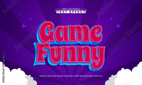 game funny editable text effect with a game and kids text style