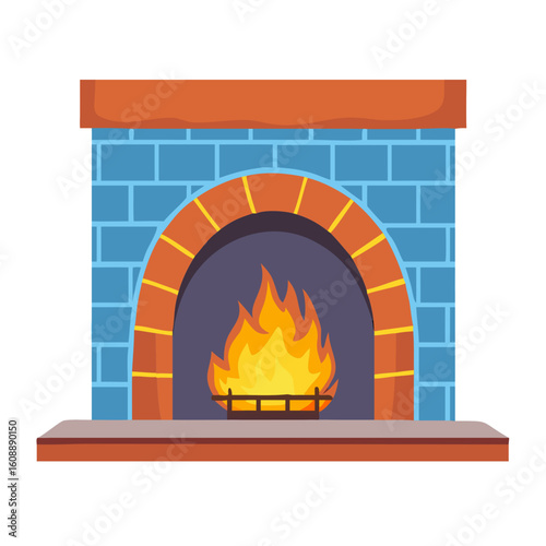 fireplace with fire
