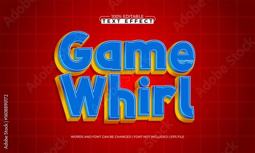 game whirl editable text effect with a game and kids text style