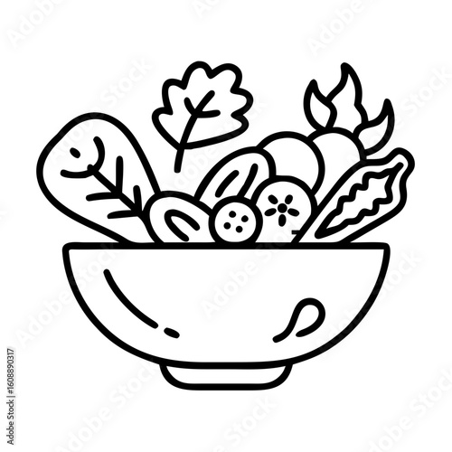 vector illustration of a bowl of flowers