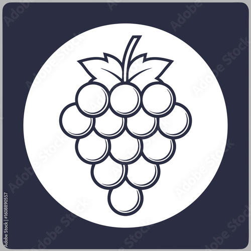 Grapes icon in modern flat style