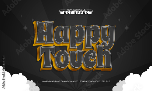 happy touch editable text effect with a game and kids text style
