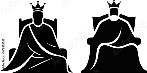 Mysterious King on Throne Silhouette