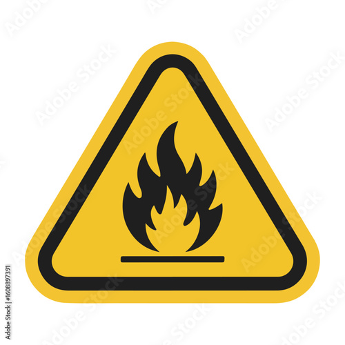 Fire Hazard Warning Sign Icon