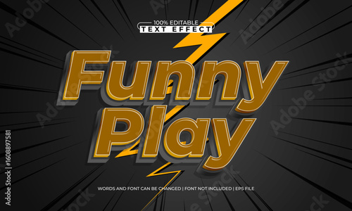funny play editable text effect with a game and kids text style