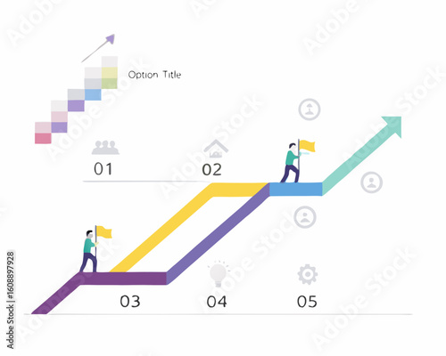 business graph with arrow