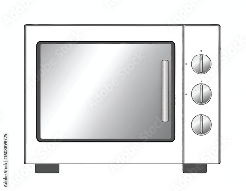 2d microwave icon with white background