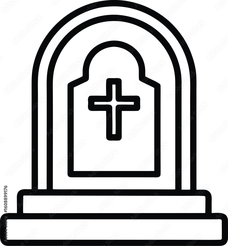 Fototapeta premium cemetery cross or graveyard vector illustration graphic design.