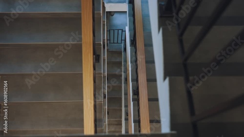 Stairs in the house, top view of the stairs