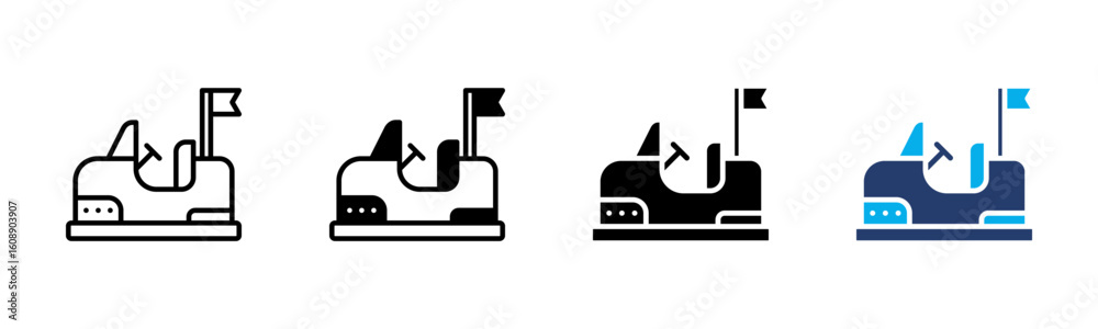 Obraz premium Bumper Car icon sheet multiple style collection
