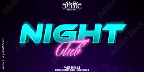 Disco editable text effect, customizable night and club 3d font style