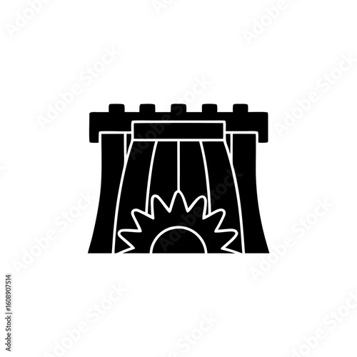 creative details hydroelectric dam icon vector illustration	