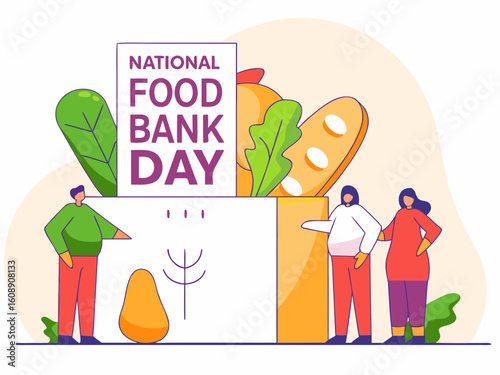 Celebrating National Food Bank Day with Volunteers and Donations of Fresh Produce and Baked Goods in a Box