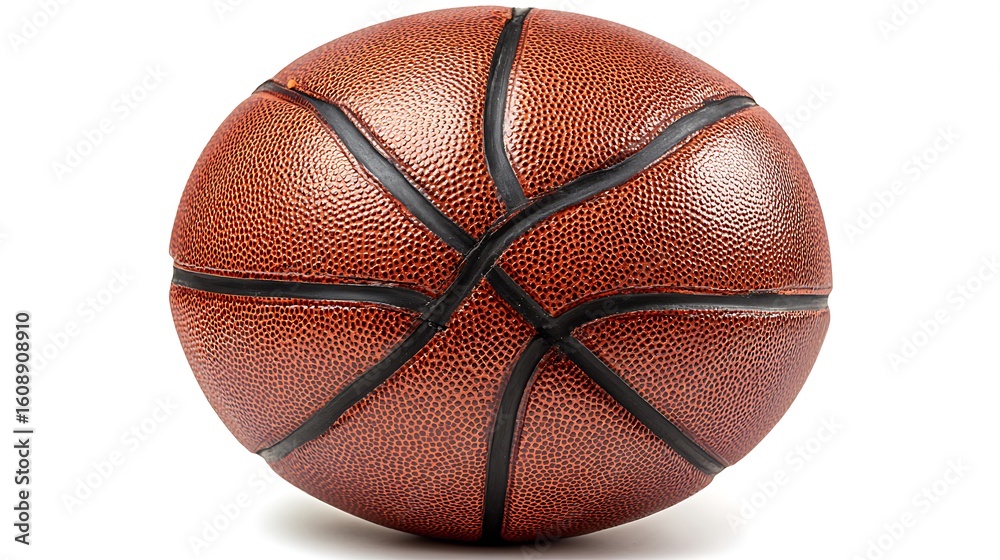 Fototapeta premium Basketball isolated on white background symbol of sports fitness teamwork dribbling passing and active lifestyle with leather texture