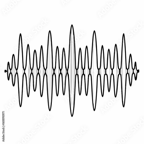 Audio waveform icon in black and white