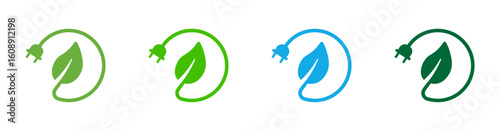 Green energy usage icon. Environmentl concept vector illustration.