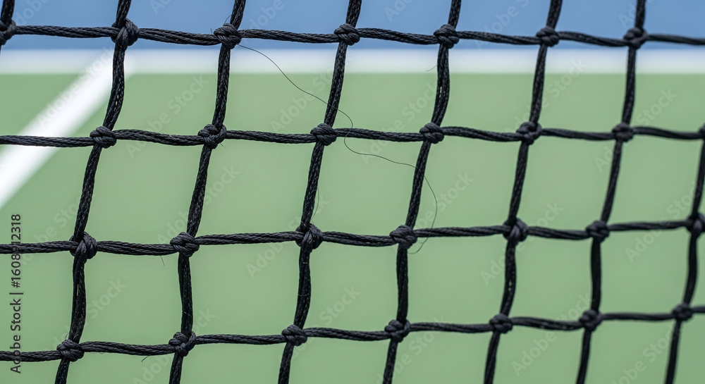 Fototapeta premium Close Up Outdoor Tennis Netting Texture Detail Court Background