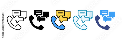 Group Call Icon Set Multiple Style Collection