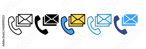Contact Us Icon Set Multiple Style Collection