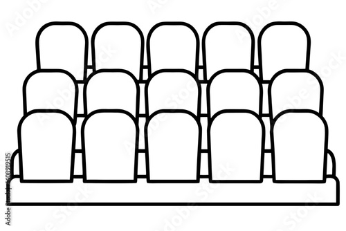 Tiered Audience Seating Coloring Page - Printable Public Seats