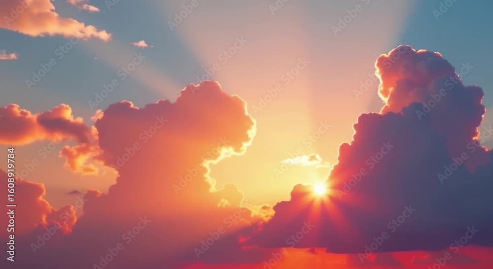 beautiful sunset sun shining clouds sky creating stunning hd wallpaper