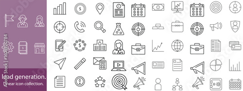 Lead Generation icon. Customer Acquisition, Prospect Engagement, Sales Funnel, Lead Capture and Target Audience