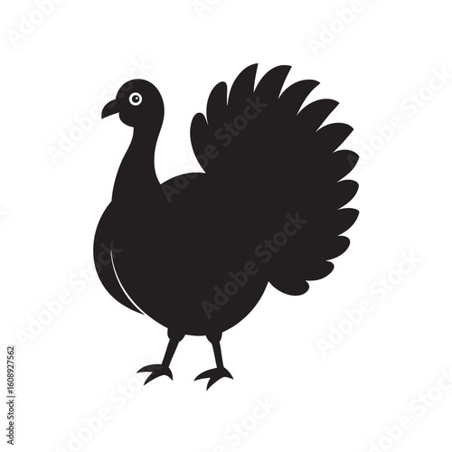 Turkey Standing Still With Wide Tail