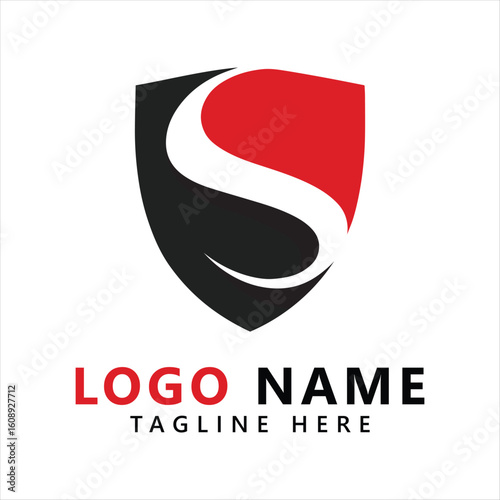 Shield letter s emblem badge logo template