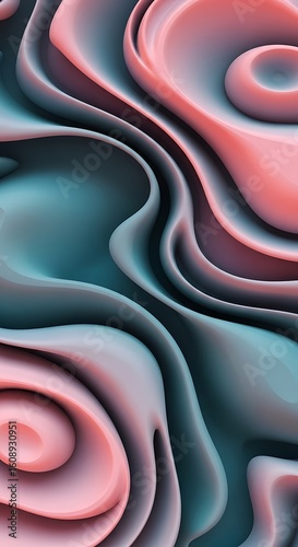 Abstract pink and blue flowing layered pattern background, dynamic and artistic