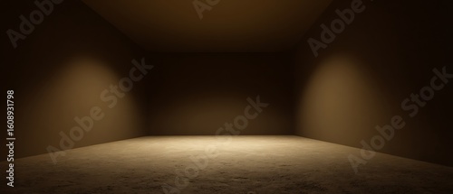 Abstract illuminated room with empty space