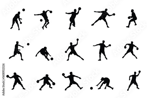 dodgeball player silhouettes 