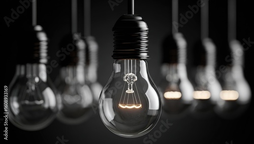 Illuminated vintage light bulbs