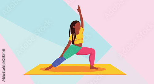 Woman doing yoga, perfect for wellness websites, fitness blogs, or health publications.