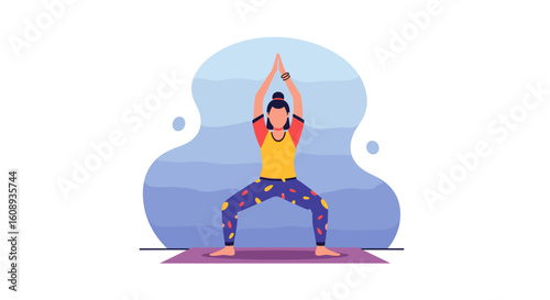 Woman practicing yoga, perfect for wellness websites, fitness apps, or yoga studio brochures.