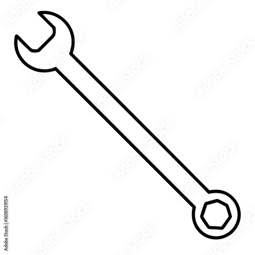 Allen Wrench Vector Silhouette Isolate White Background